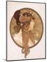 Byzantine Head of a Brunette; Tete Byzantine D'Une Brunette, C.1897 (Lithograph in Colours)-Alphonse Mucha-Mounted Giclee Print