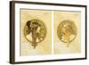 Byzantine Heads; Tetes Byzantines, 1900-Alphonse Mucha-Framed Giclee Print