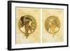 Byzantine Heads; Tetes Byzantines, 1900-Alphonse Mucha-Framed Giclee Print