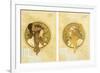 Byzantine Heads; Tetes Byzantines, 1900-Alphonse Mucha-Framed Giclee Print