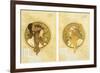 Byzantine Heads; Tetes Byzantines, 1900-Alphonse Mucha-Framed Giclee Print