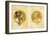 Byzantine Heads; Tetes Byzantines, 1900-Alphonse Mucha-Framed Giclee Print