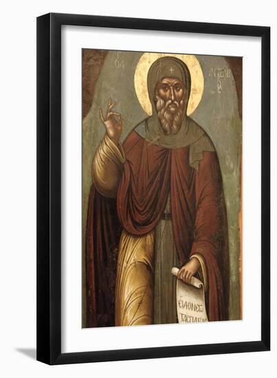 Byzantine Icon of St. Anthony. 16th Century. Byzantine Museum. Zante. Ionian Islands-null-Framed Premium Giclee Print