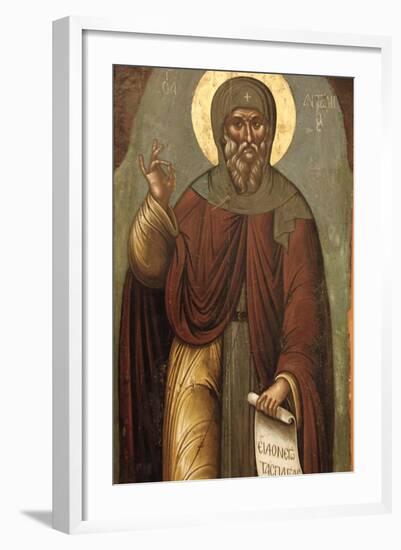 Byzantine Icon of St. Anthony. 16th Century. Byzantine Museum. Zante. Ionian Islands-null-Framed Giclee Print