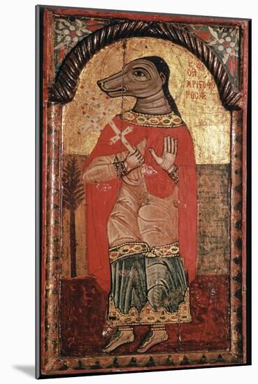 Byzantine icon of St Christopher with a dog's head. Artist: Unknown-Unknown-Mounted Giclee Print