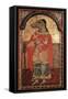Byzantine icon of St Christopher with a dog's head. Artist: Unknown-Unknown-Framed Stretched Canvas