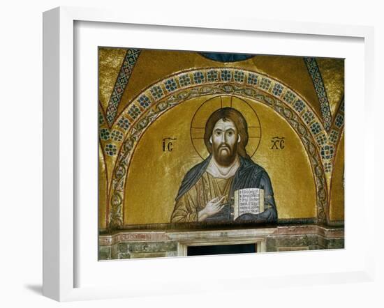 Byzantine Mosaic: Christ Pantocrator (Close-Up View of Mosaic in the Narthex)-null-Framed Giclee Print