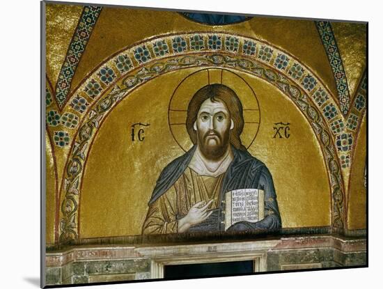 Byzantine Mosaic: Christ Pantocrator (Close-Up View of Mosaic in the Narthex)-null-Mounted Giclee Print
