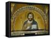 Byzantine Mosaic: Christ Pantocrator (Close-Up View of Mosaic in the Narthex)-null-Framed Stretched Canvas