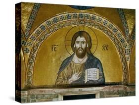 Byzantine Mosaic: Christ Pantocrator (Close-Up View of Mosaic in the Narthex)-null-Stretched Canvas
