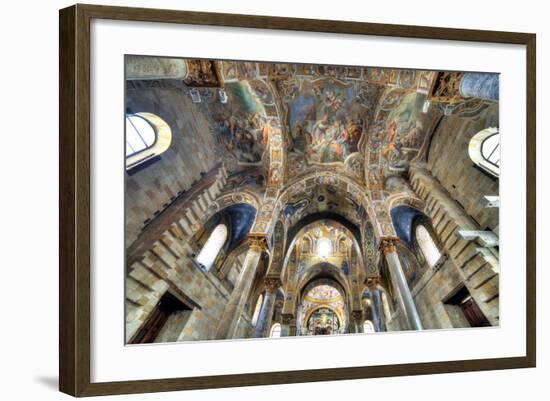 Byzantine Mosaic of Church Santa Maria Dell Ammiraglio (Martorana), Palermo, Sicily, Italy-Ivan Vdovin-Framed Photographic Print