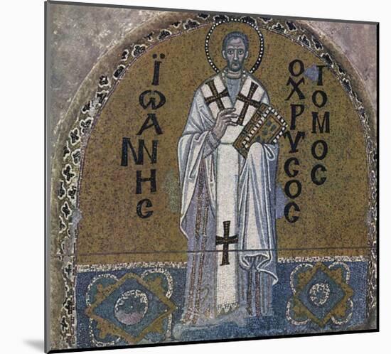 Byzantine Mosaizist of the 9th Century (Mosaics in the Hagia Sophia, Szene: St. John Chrysostom, Ar-null-Mounted Poster