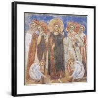 Byzantine Style Frescos Depicting Stories of the New Testament, Detail Representing Christ Mocked-null-Framed Giclee Print