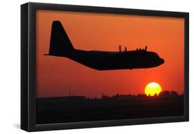 C-130 Hercules (Take Off in Sunset) Art Poster Print-null-Framed Poster