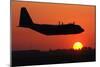 C-130 Hercules (Take Off in Sunset) Art Poster Print-null-Mounted Poster