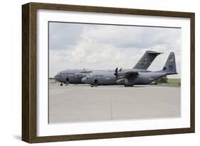 C-130J Super Hercules with a C-17 Globemaster-null-Framed Photographic Print