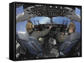 C-17 Globemaster III Pilots Practice Low-level Flying-Stocktrek Images-Framed Stretched Canvas