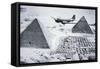 C-47 Flying over Egypt's Pyramids, 1943-American Photographer-Framed Stretched Canvas