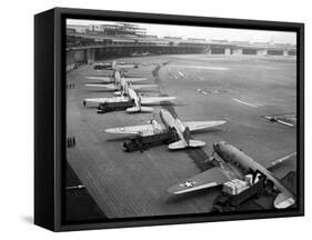 C-47S Unloading at Tempelhof Airport During the Berlin Airlift, June-August 1948-null-Framed Stretched Canvas