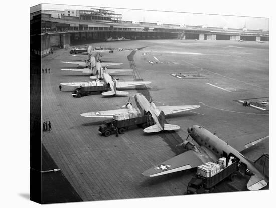 C-47S Unloading at Tempelhof Airport During the Berlin Airlift, June-August 1948-null-Stretched Canvas