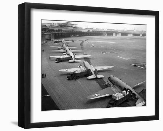 C-47S Unloading at Tempelhof Airport During the Berlin Airlift, June-August 1948-null-Framed Photo