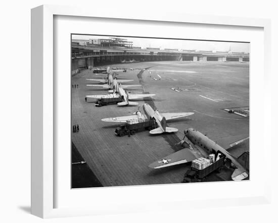 C-47S Unloading at Tempelhof Airport During the Berlin Airlift, June-August 1948-null-Framed Photo