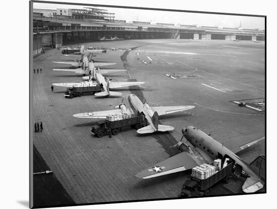 C-47S Unloading at Tempelhof Airport During the Berlin Airlift, June-August 1948-null-Mounted Photo