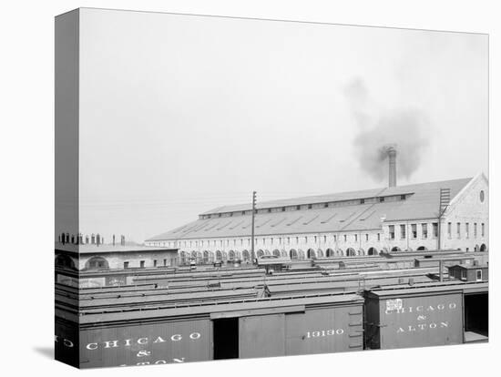 C.A. Chicago and Alton Railroad Shops at Bloomington, Ill.-null-Stretched Canvas