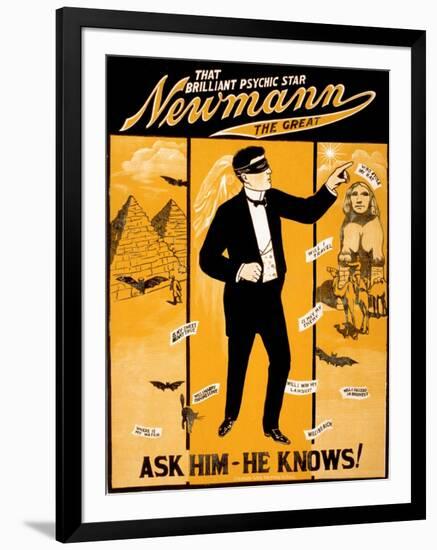 C.A. George Newmann, American Hypnotist-Science Source-Framed Giclee Print