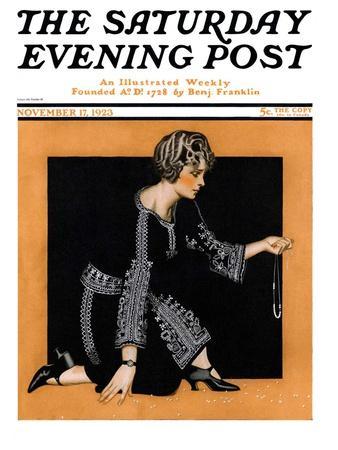 "Broken Pearl Necklace," Saturday Evening Post Cover, November 17, 1923