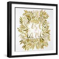 C'est La Vie in Gold-Cat Coquillette-Framed Art Print