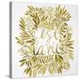 C'est La Vie in Gold-Cat Coquillette-Stretched Canvas