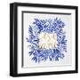 C'est La Vie in Navy and Gold-Cat Coquillette-Framed Art Print