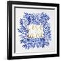 C'est La Vie in Navy and Gold-Cat Coquillette-Framed Art Print