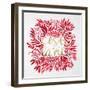 C'est La Vie in Red and Gold-Cat Coquillette-Framed Art Print