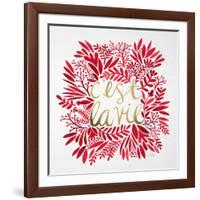 C'est La Vie in Red and Gold-Cat Coquillette-Framed Art Print