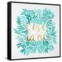 C'est La Vie in Turquoise and Gold-Cat Coquillette-Framed Stretched Canvas