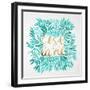 C'est La Vie in Turquoise and Gold-Cat Coquillette-Framed Art Print