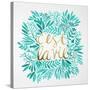 C'est La Vie in Turquoise and Gold-Cat Coquillette-Stretched Canvas