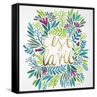 C'est La Vie in Watercolor-Cat Coquillette-Framed Stretched Canvas