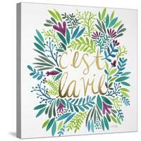 C'est La Vie in Watercolor-Cat Coquillette-Stretched Canvas