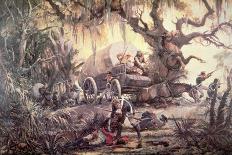 Seminole Indians Ambush a Us Marines Supply Wagon, 11th September 1812-C.h. Waterhouse-Mounted Giclee Print