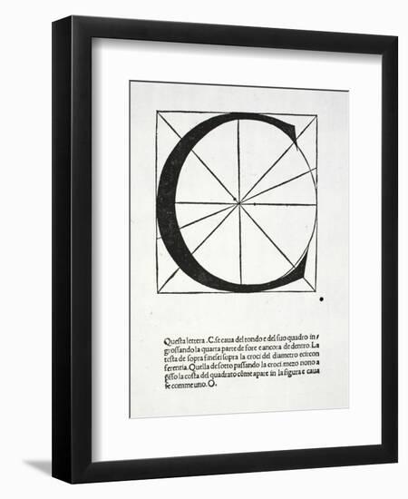 C, Illustration from 'Divina Proportione' by Luca Pacioli (C.1445-1517)-Leonardo da Vinci-Framed Giclee Print