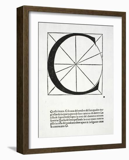 C, Illustration from 'Divina Proportione' by Luca Pacioli (C.1445-1517)-Leonardo da Vinci-Framed Giclee Print