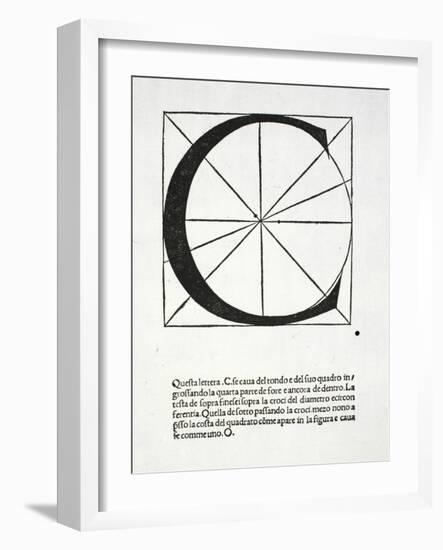 C, Illustration from 'Divina Proportione' by Luca Pacioli (C.1445-1517)-Leonardo da Vinci-Framed Giclee Print