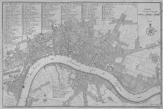 Map of the City of London, the River Thames, the City of Westminster and Surrounding Areas, 1700-C Inselin-Framed Giclee Print