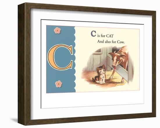 C is for Cat and also for Cow-null-Framed Art Print