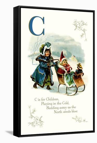 C is for Children-null-Framed Stretched Canvas