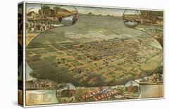 Bird’s Eye View of Phoenix, Arizona, 1885-C^J^ Dyer-Mounted Art Print