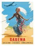 Sabena Airlines, Belgium - Congo - South Africa c.1950s-C^ J^ Pub-Mounted Giclee Print